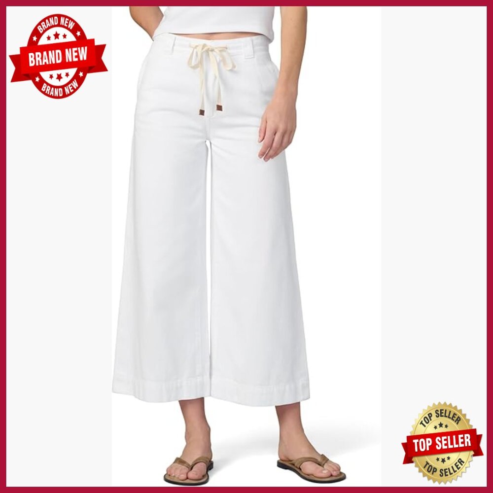 Wide Leg Palazzo Pants Mid Rise Ankle Length Casual Cotton Blend